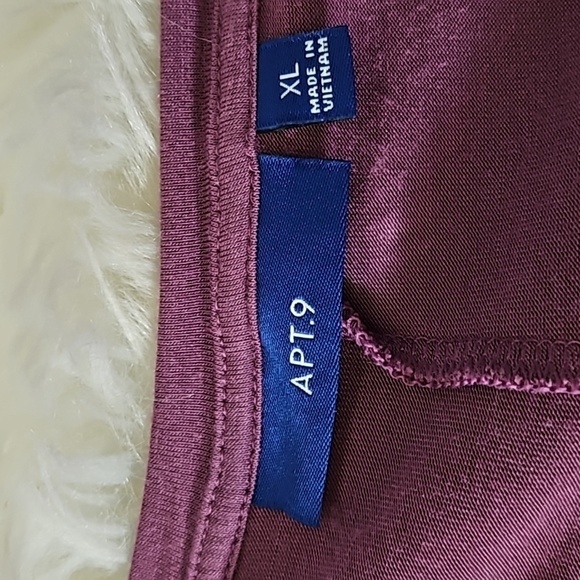 Apt. 9 Purple Short Sleeve Tee with Black and Glitter Silver Design - Picture 13 of 15